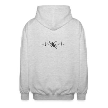 Boulderer Herzschlag Boulder Bouldern - Unisex Kapuzenjacke - Hellgrau meliert - Hinten - AI Model Male 185 light (185cm)
