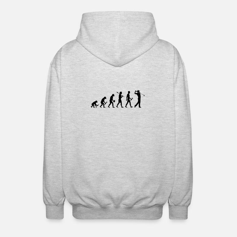 Evolution Golfspieler Golf - Unisex Kapuzenjacke - Hellgrau meliert