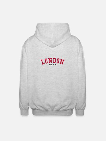 LONDON_EST_1975 - Unisex Hooded Jacket - light heather grey