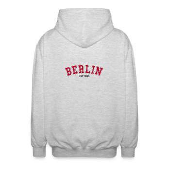 Berlin_Est_1965 - Unisex Kapuzenjacke - Hellgrau meliert - Hinten - AI Model Male 185 light (185cm)