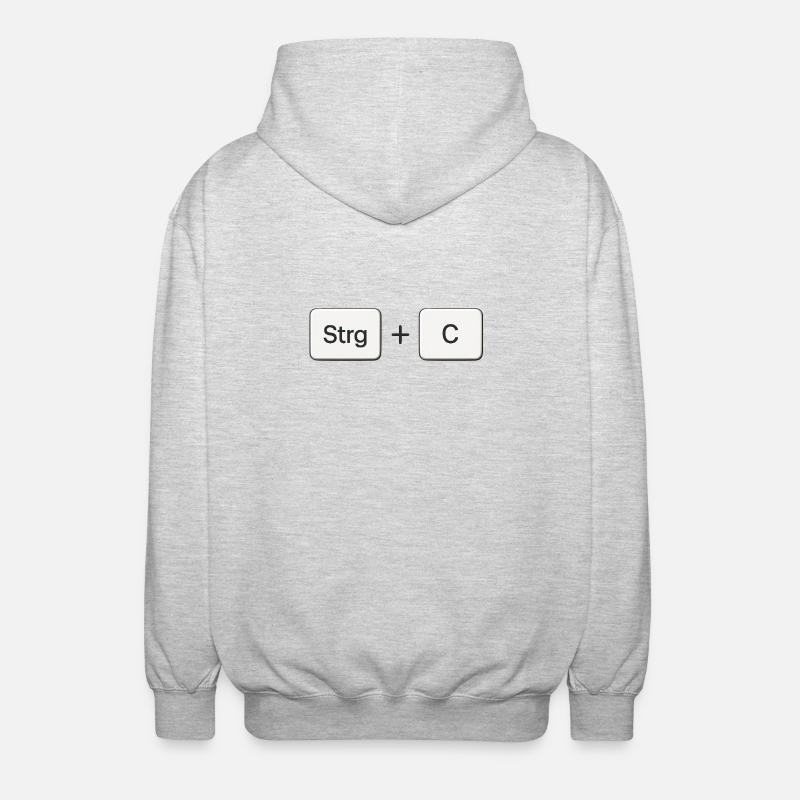 Combinaison de touches Copy Ctrl + C - Veste à capuche unisexe - gris clair chiné