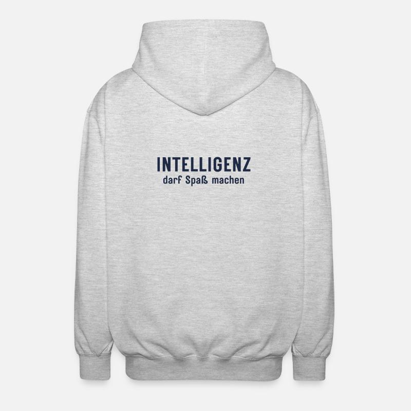 L’intelligence peut être amusante Conception d’affirmations - Veste à capuche unisexe - gris clair chiné