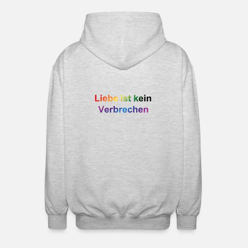 Liebe ist kein Verbrechen – Regenbogen Statement - Unisex Kapuzenjacke - Hellgrau meliert