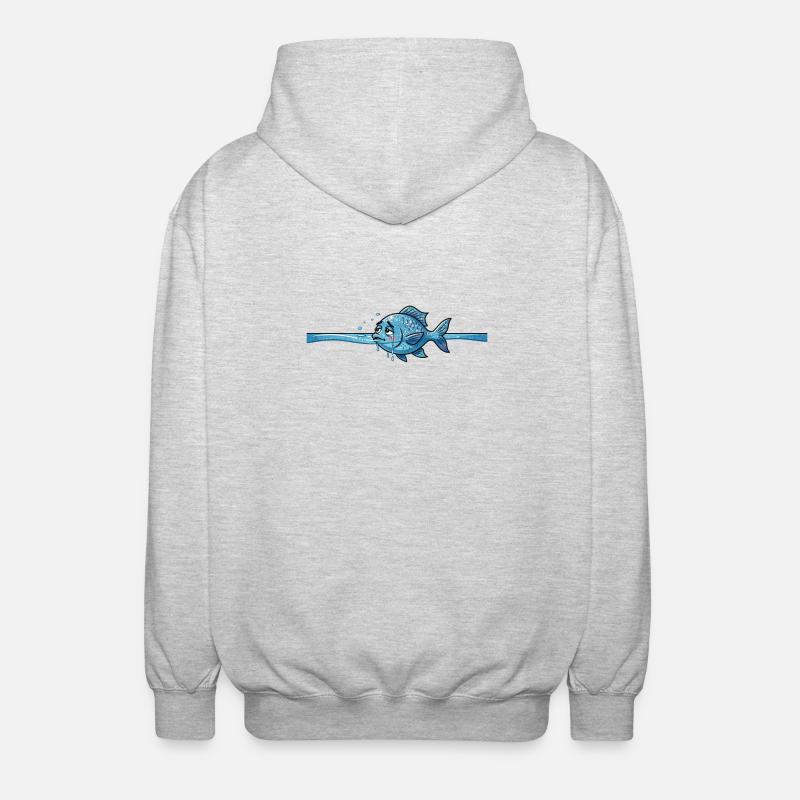 Fisch Meerestier - Unisex Kapuzenjacke - Hellgrau meliert