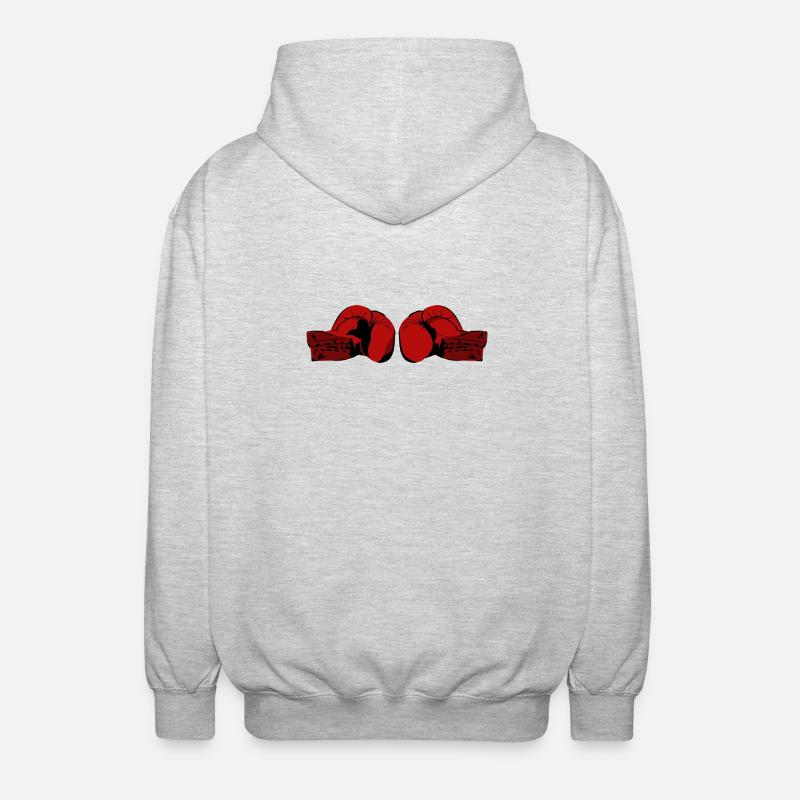 Boxhandschuhe - Unisex Kapuzenjacke - Hellgrau meliert