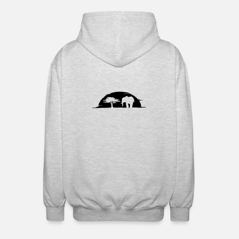 elephant - Unisex Hooded Jacket - light heather grey
