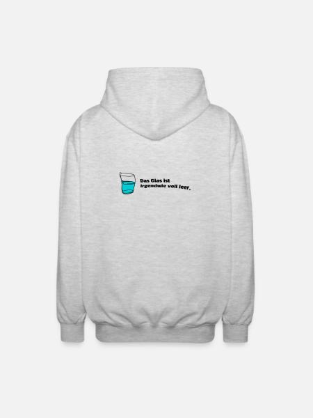 Glass fully empty - Unisex Hooded Jacket - light heather grey