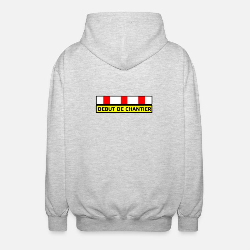 Beginn der Arbeiten - Unisex Kapuzenjacke - Hellgrau meliert