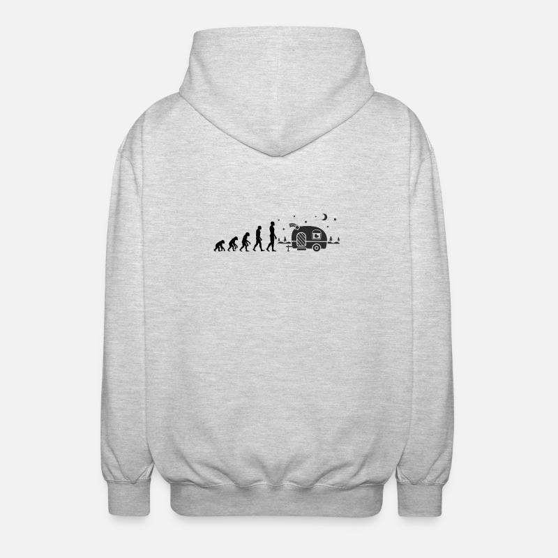 L’ÉVOLUTION DU CAMPING ! CAMPING-CAR VANLIFE - Veste à capuche unisexe - gris clair chiné