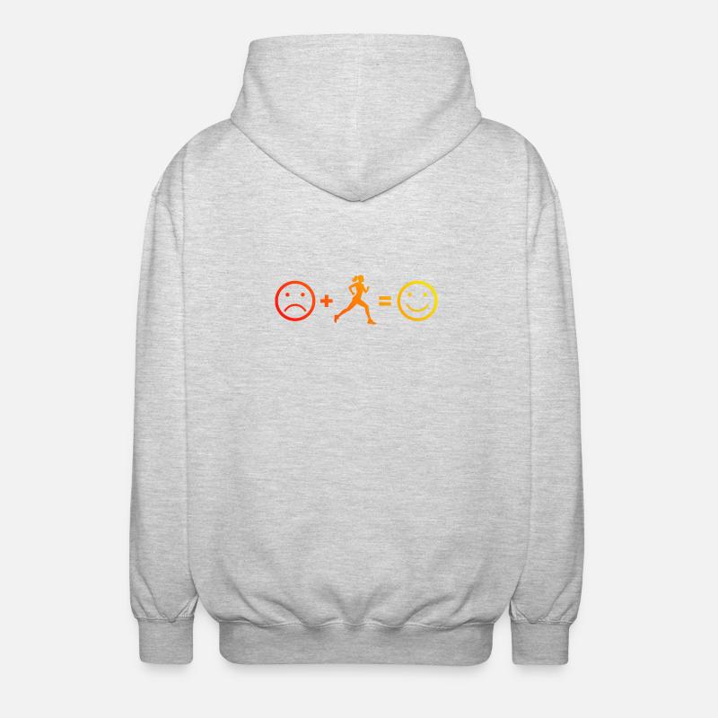 Geschenkidee für eine Running mit Running - Unisex Kapuzenjacke - Hellgrau meliert