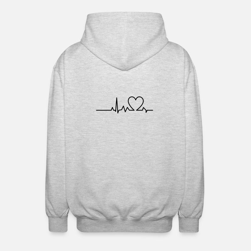 Herz-Lebensader - Unisex Kapuzenjacke - Hellgrau meliert
