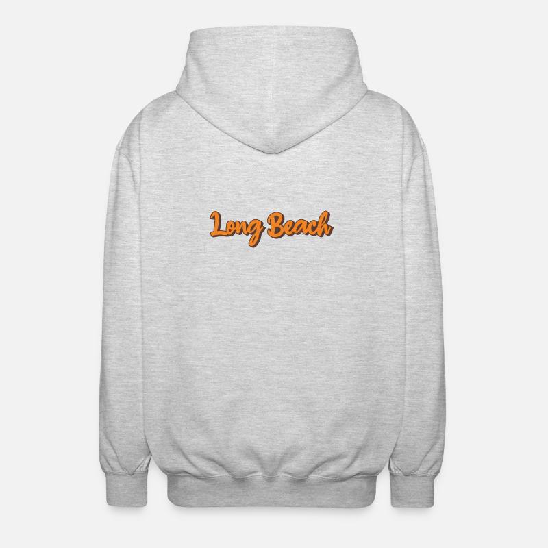 Long Beach Retro Script - Unisex Kapuzenjacke - Hellgrau meliert