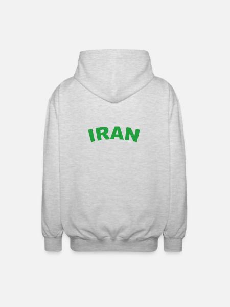 Iran in Green – Powerful Text Design - Unisex Hooded Jacket - light heather grey