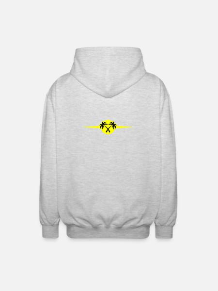 Palm Trees Beach Icon - Unisex Hooded Jacket - light heather grey