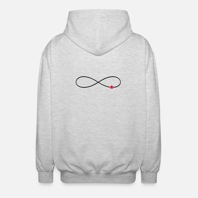Unendlichkeitszeichen Stern Glück unendlich - Unisex Kapuzenjacke - Hellgrau meliert