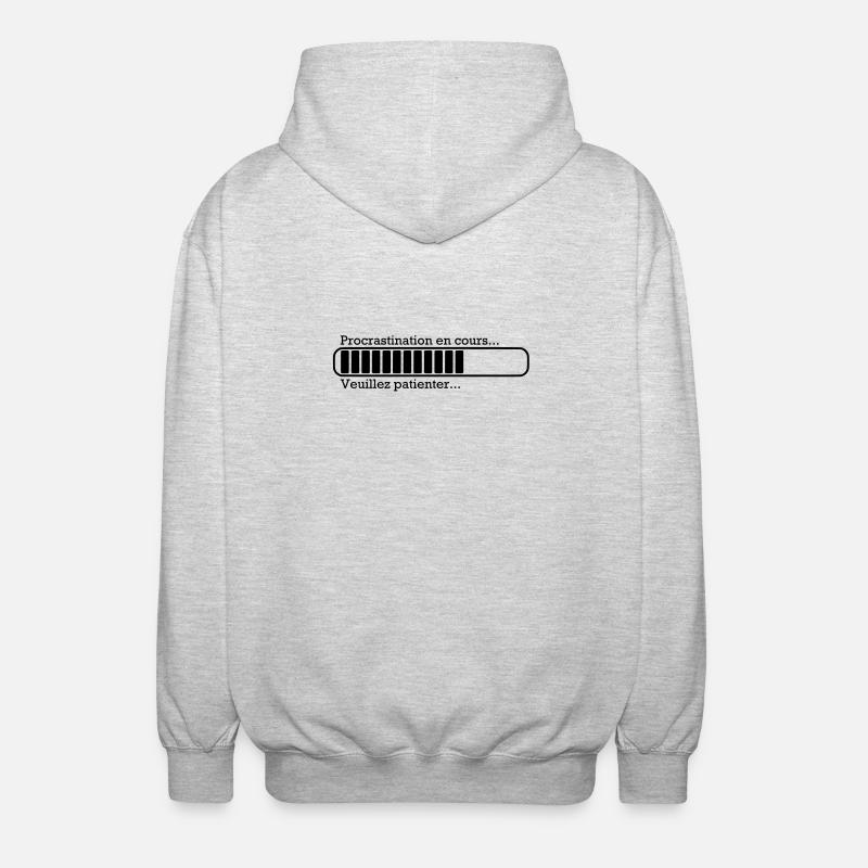 Procrastination in progress ... - Unisex Hooded Jacket - light heather grey