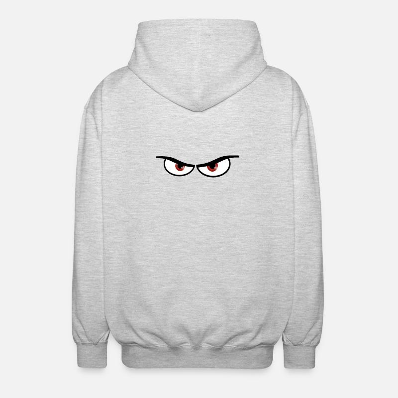 Böse Augen - Geschenk Idee - Unisex Kapuzenjacke - Hellgrau meliert