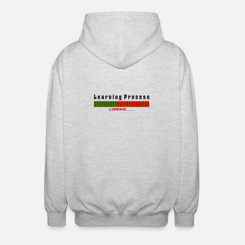 Learning Process Loading white shirt - Unisex Kapuzenjacke - Hellgrau meliert