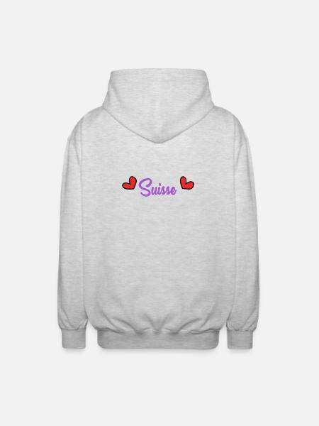 SCHWEIZ. LAND. GENEVE. LUNE - Unisex hættejakke. - lysegrå meleret