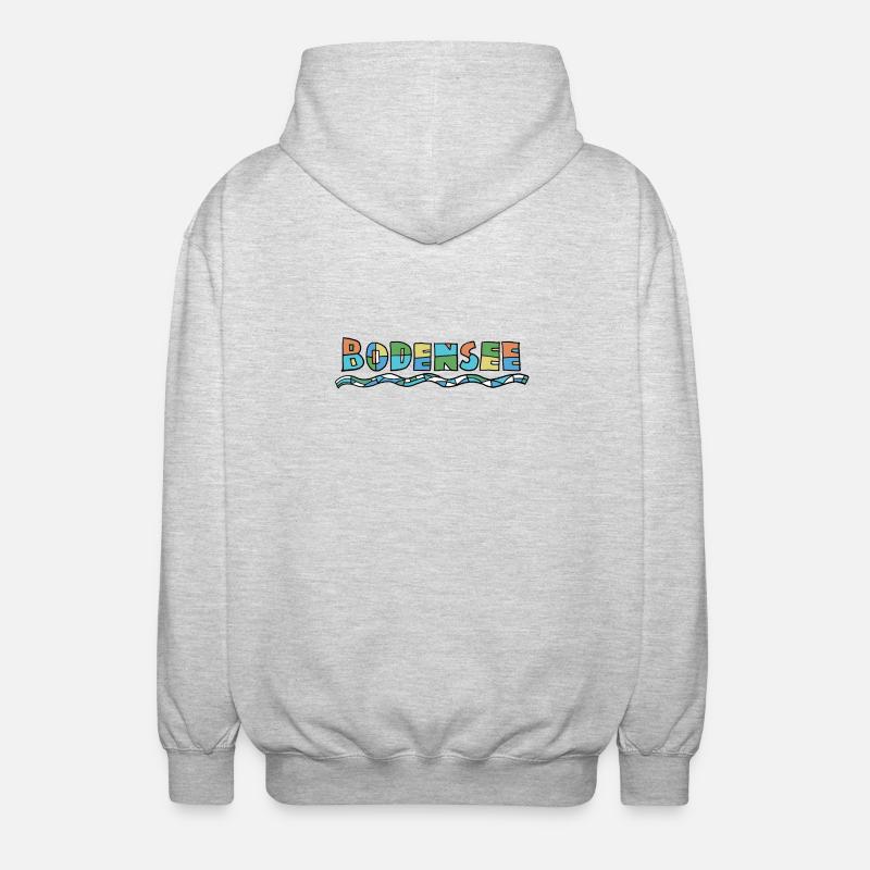 Bodensee Farbschrift - Unisex Kapuzenjacke - Hellgrau meliert