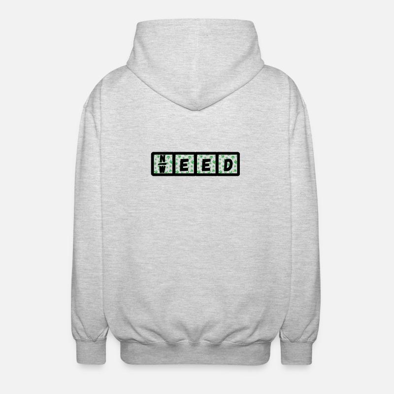 Need Weed - Unisex Kapuzenjacke - Hellgrau meliert