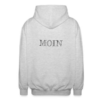 MOIN - Unisex Kapuzenjacke - Hellgrau meliert - Hinten - AI Model Male 185 light (185cm)