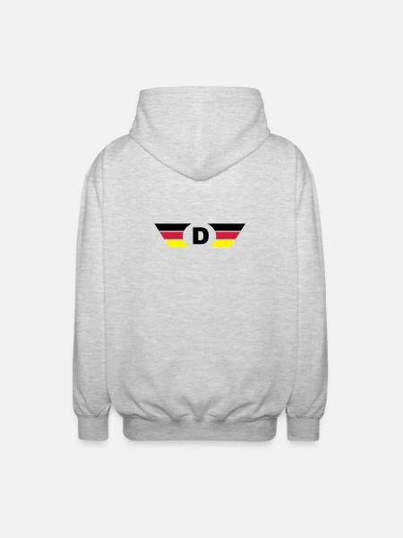 Germany flag / symbol top - Unisex Hooded Jacket - light heather grey