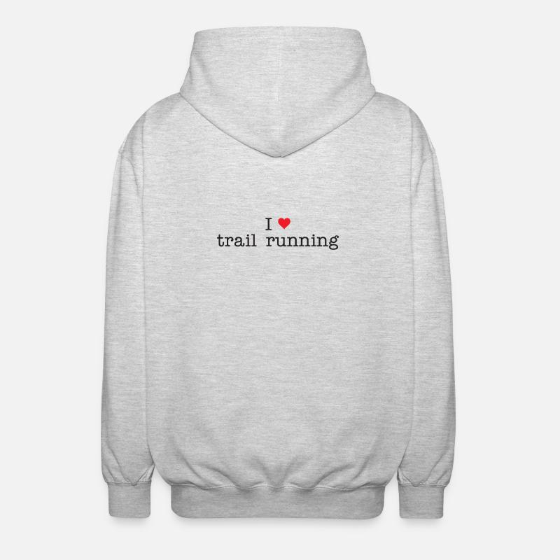 J’adore le trail running - Veste à capuche unisexe - gris clair chiné