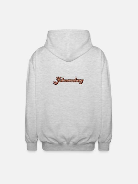 Johannesburg Retro Script - Unisex Hooded Jacket - light heather grey