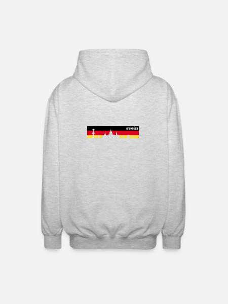 Hanovre Allemagne Drapeau Basse-Saxe Skyline - Veste à capuche unisexe - gris clair chiné