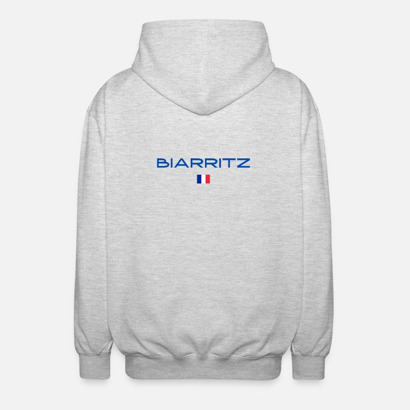 BIARRITZ-FRANKREICH - Unisex Kapuzenjacke - Hellgrau meliert