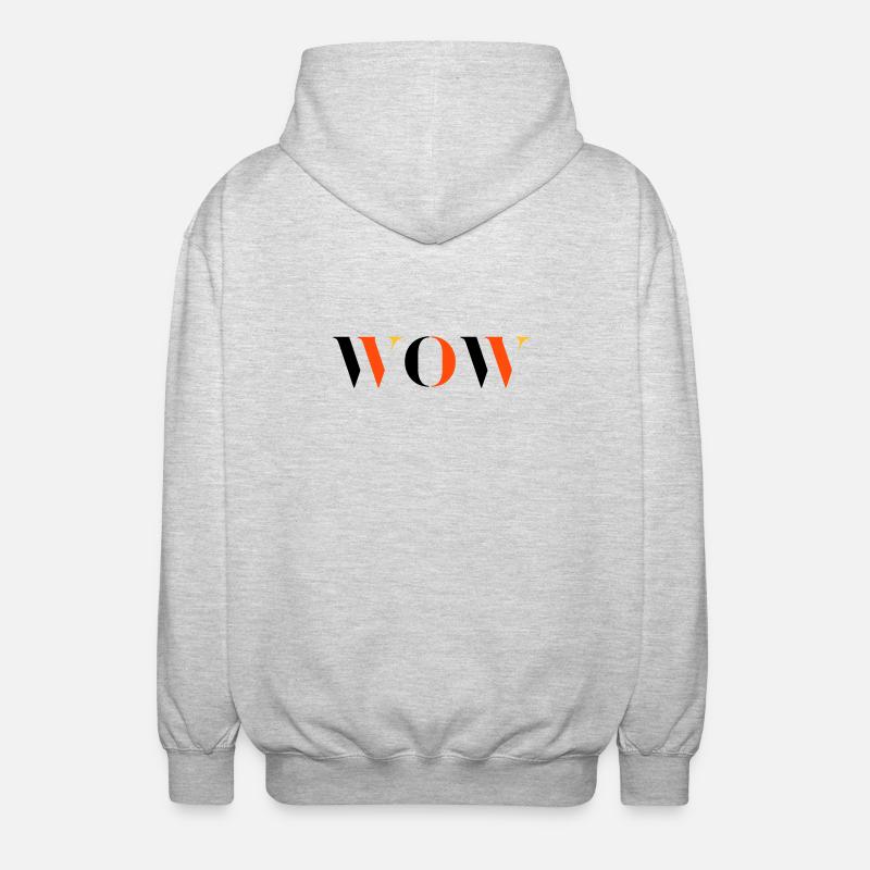 WOW dreifarbig - Unisex Kapuzenjacke - Hellgrau meliert