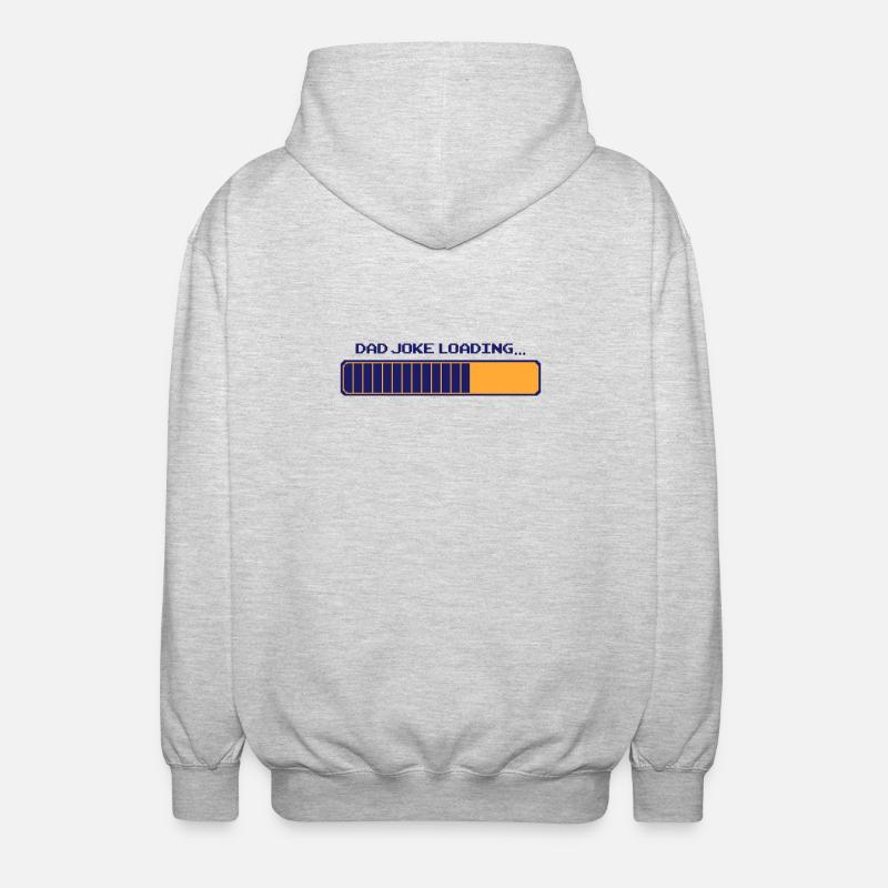 Dad Joke Loading – Pixelbar - Unisex Hooded Jacket - light heather grey