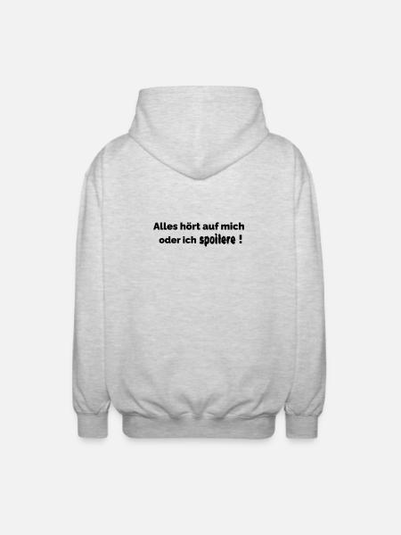 ich spoilere - Unisex Kapuzenjacke - Hellgrau meliert