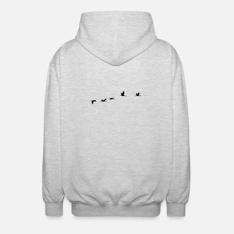 Oiseaux migrateurs Oiseaux - Veste à capuche unisexe - gris clair chiné