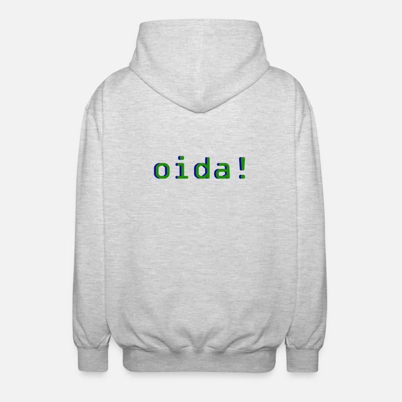 oida! - Unisex Kapuzenjacke - Hellgrau meliert