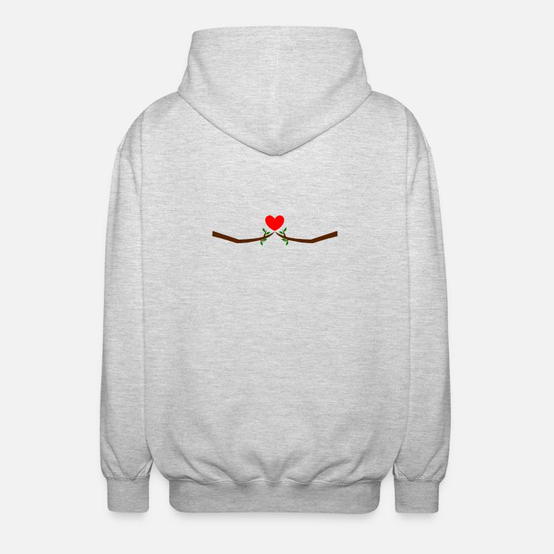 Saint-Valentin, Saint-Valentin, Saint-Valentin - Veste à capuche unisexe - gris clair chiné