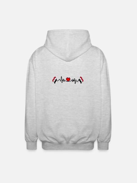 Herzfrequenz-Cardio für Irak - Unisex Kapuzenjacke - Hellgrau meliert