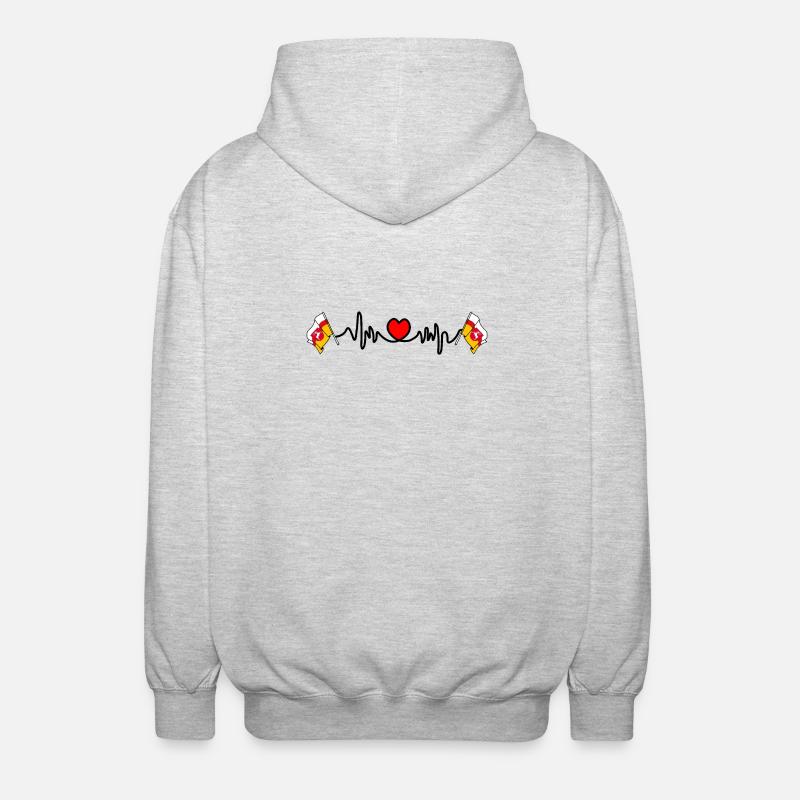 Herzfrequenz-Cardio für Lubin - Unisex Kapuzenjacke - Hellgrau meliert