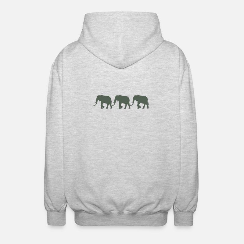 Elephants - Unisex Hooded Jacket - light heather grey