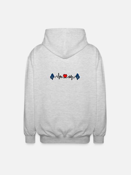 Herzfrequenz-Cardio für North Dakota - Unisex Kapuzenjacke - Hellgrau meliert