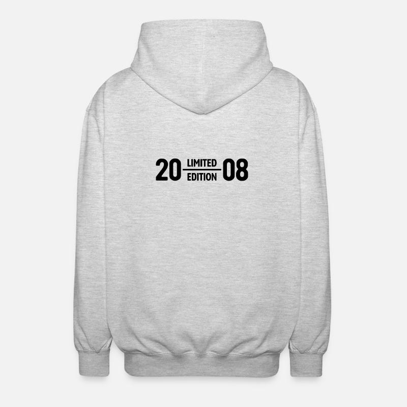 Édition limitée cadeau d’anniversaire 2008 - Veste à capuche unisexe - gris clair chiné