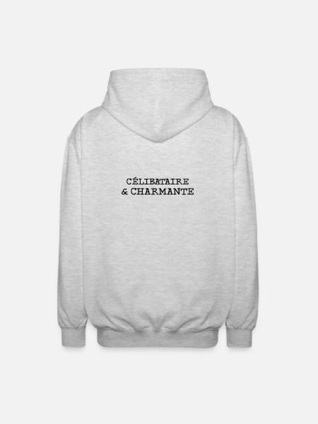 Célibataire et charmante - Veste à capuche unisexe - gris clair chiné