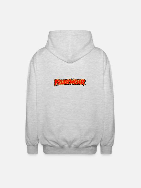 Feuerwehr Comic Schriftzug - Unisex Kapuzenjacke - Hellgrau meliert