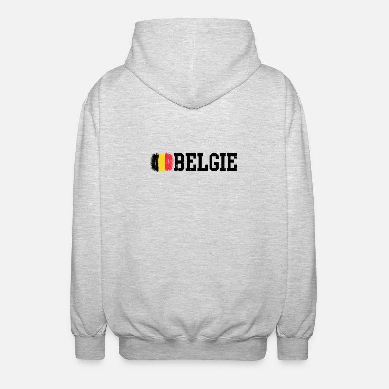 Coup de pinceau Drapeau belge - Veste à capuche unisexe - gris clair chiné