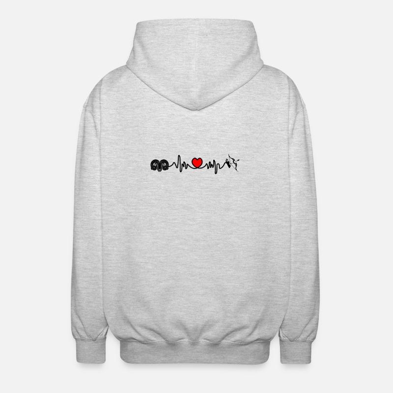 Herzfrequenz Cardio Widder Schütze - Unisex Kapuzenjacke - Hellgrau meliert
