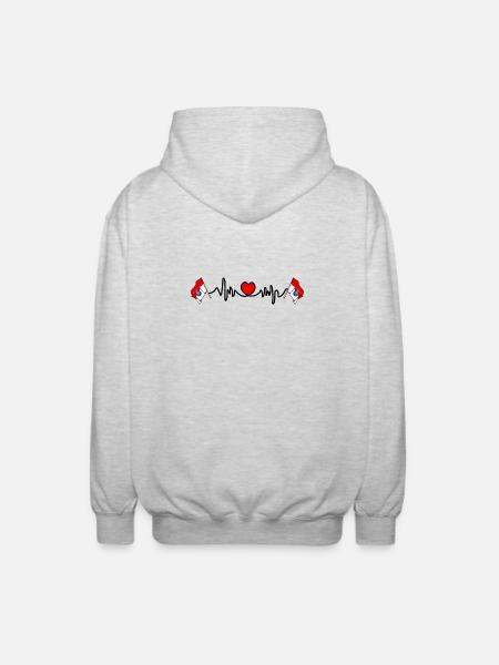 Herzfrequenz-Cardio für Hessen - Unisex Kapuzenjacke - Hellgrau meliert
