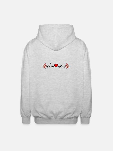 Cardio de fréquence cardiaque pour Brême - Veste à capuche unisexe - gris clair chiné
