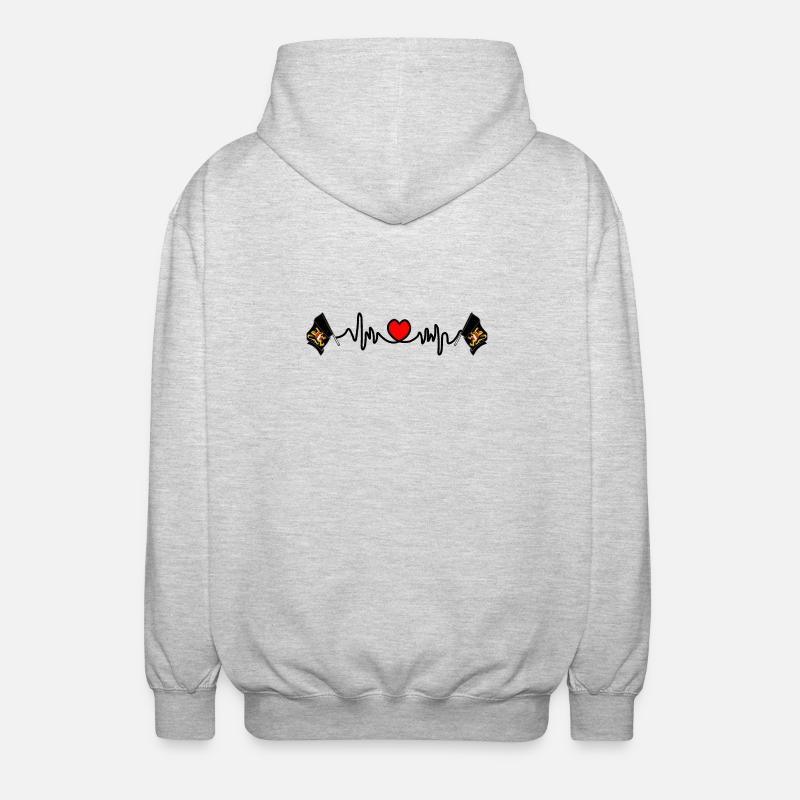 Herzfrequenz-Cardio Flämisch-Brabant Belgien - Unisex Kapuzenjacke - Hellgrau meliert