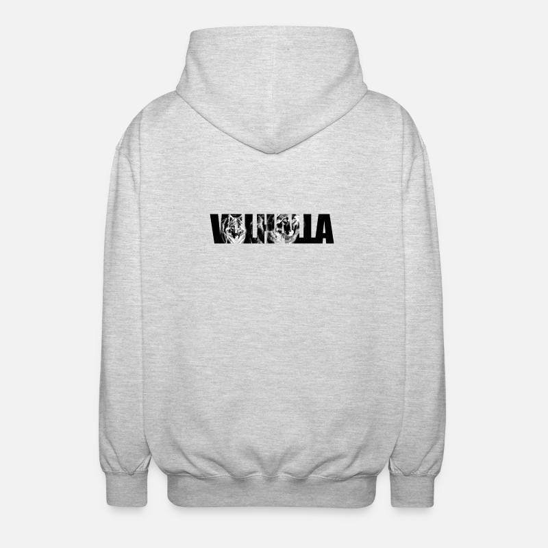 Wolf face in fragment pattern - Unisex Hooded Jacket - light heather grey